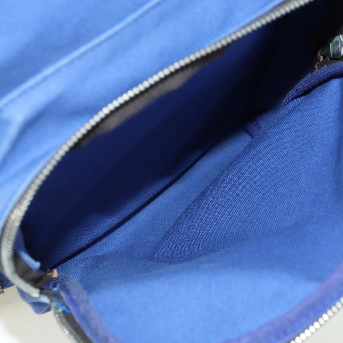 PRADA Backpack Canvas Blue Silver Auth 176786