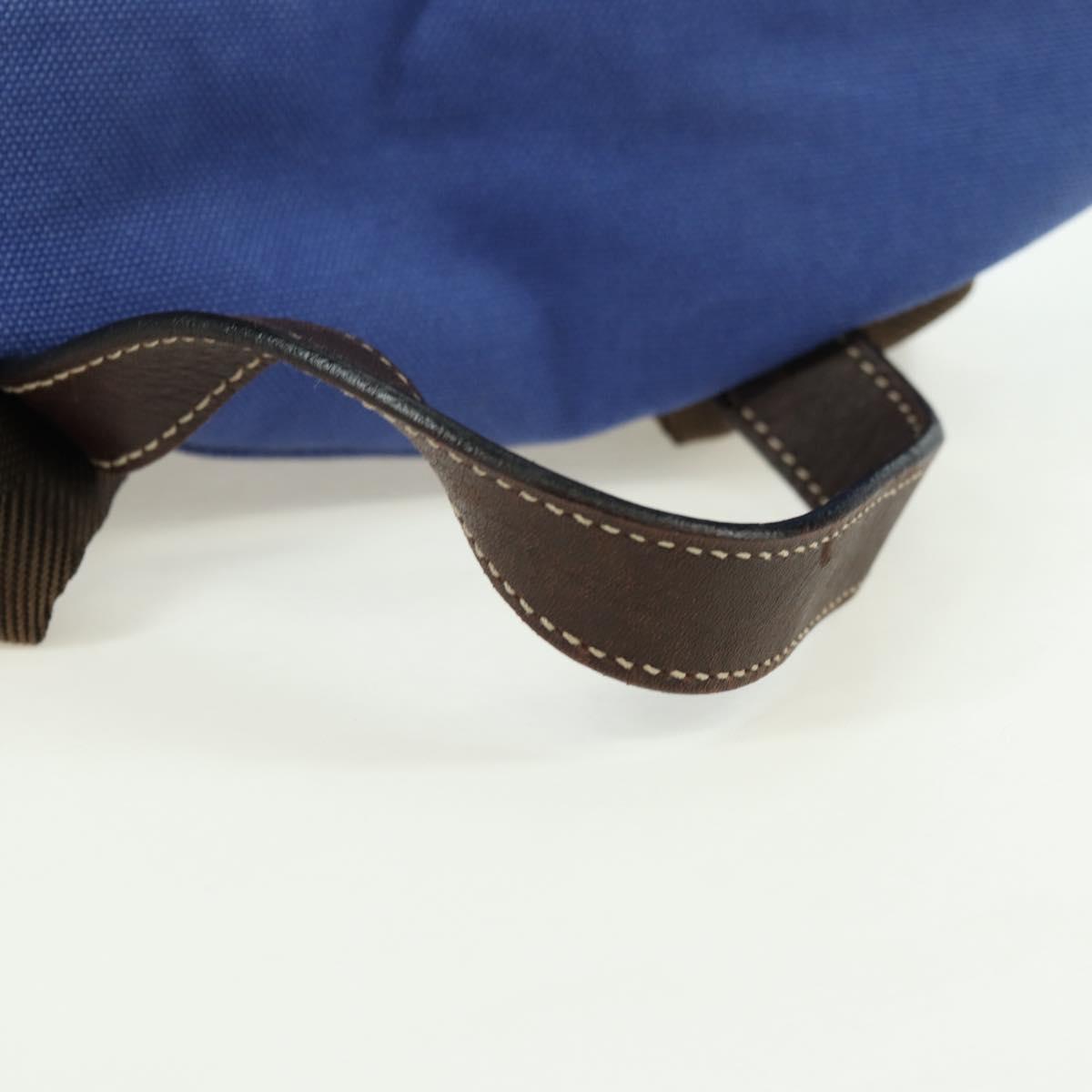 PRADA Backpack Canvas Blue Silver Auth 176786