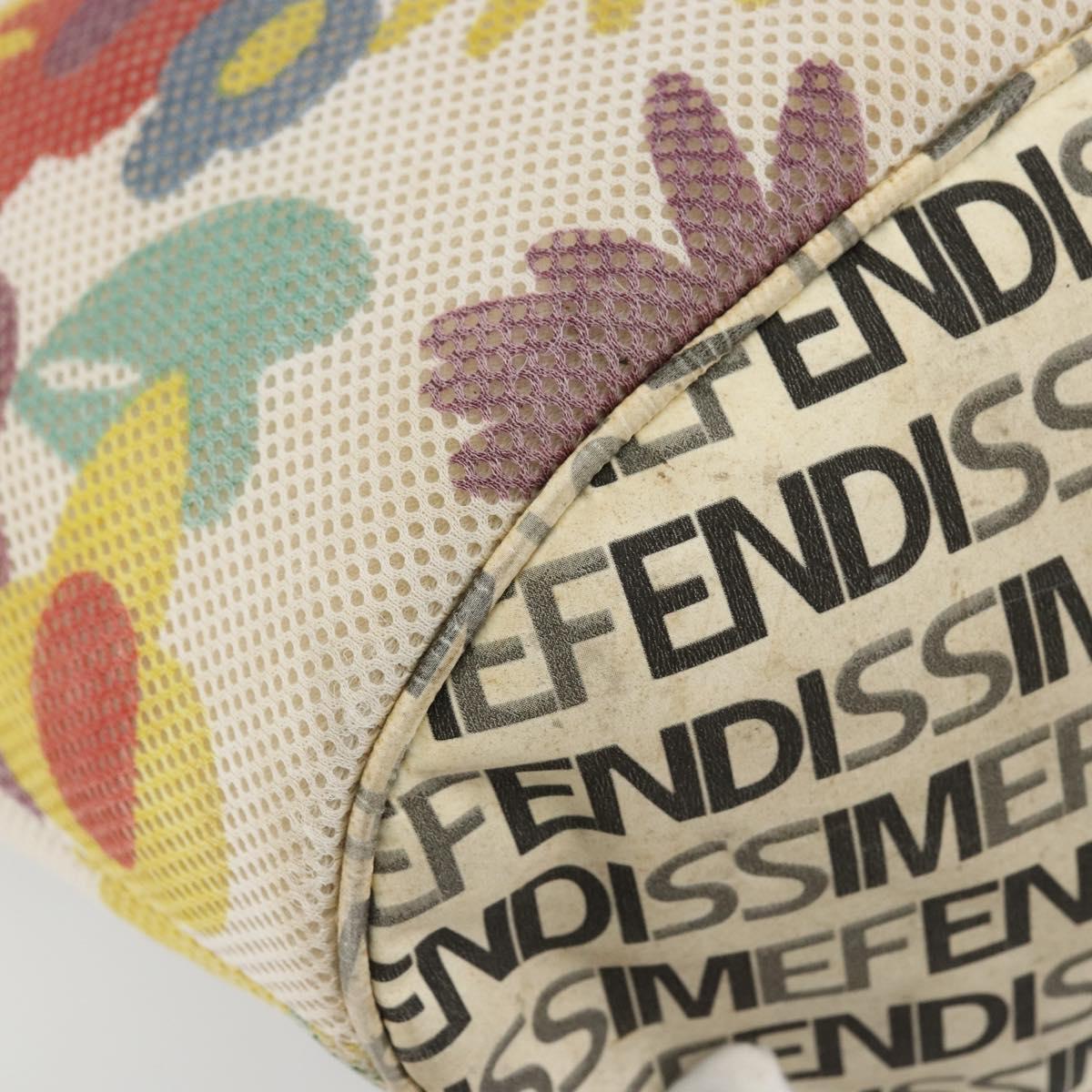 FENDI FENDISSIME Tote Bag Nylon White CC Auth 176808