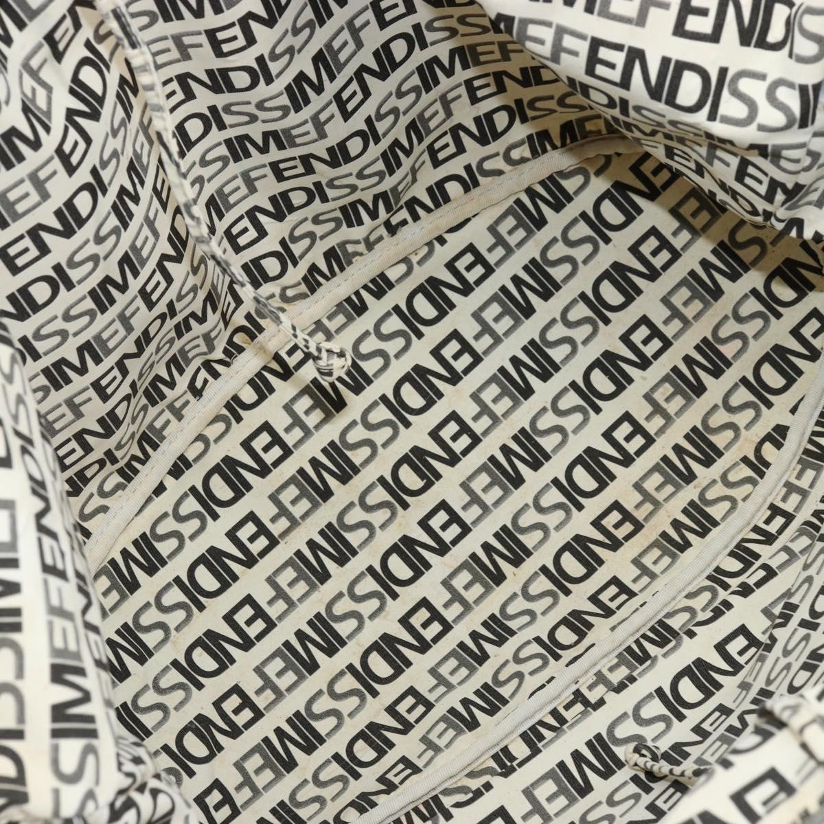 FENDI FENDISSIME Tote Bag Nylon White CC Auth 176808