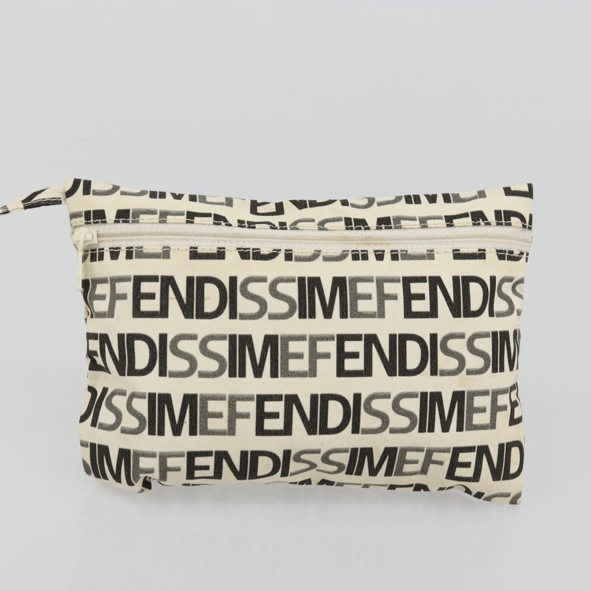 FENDI FENDISSIME Tote Bag Nylon White CC Auth 176808