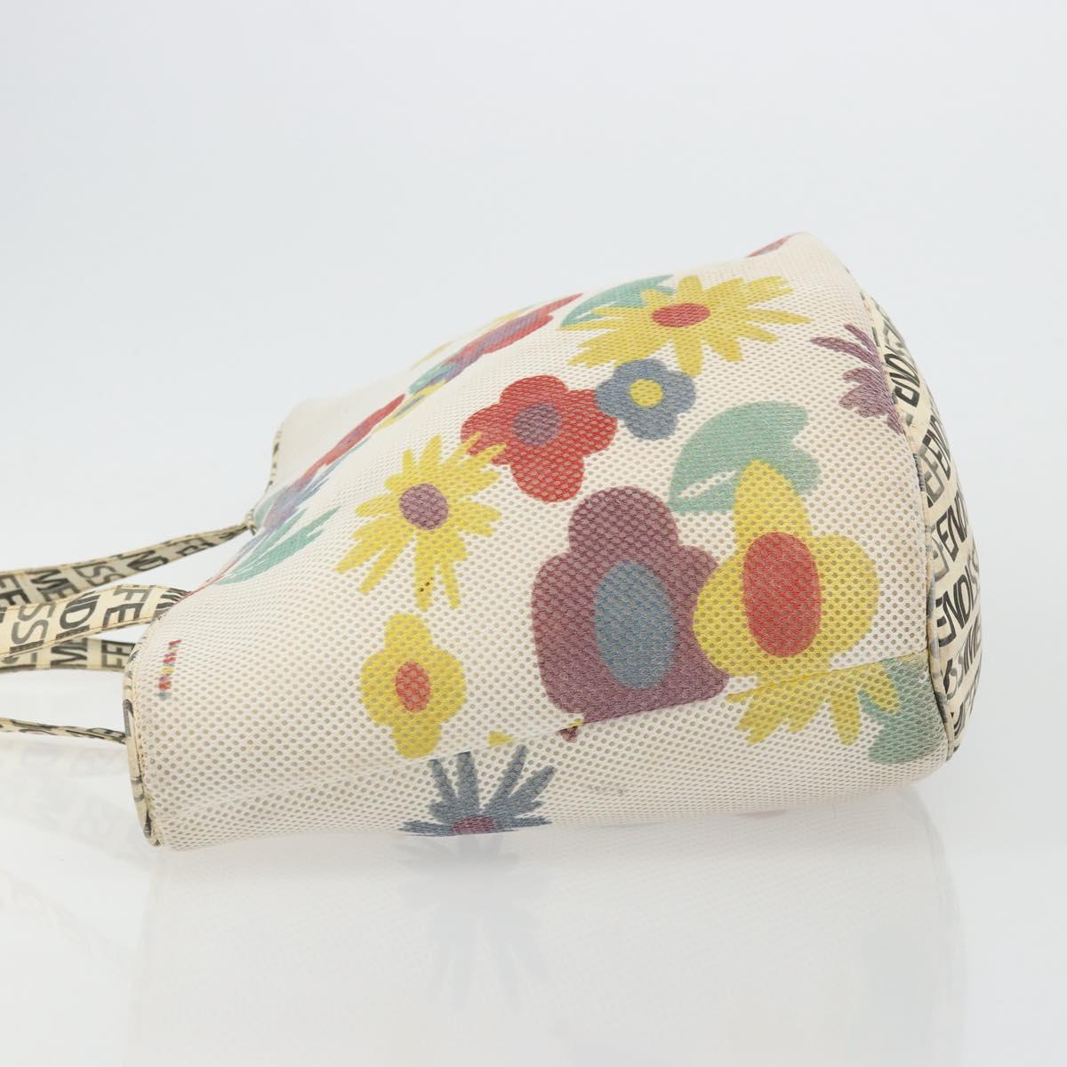 FENDI FENDISSIME Tote Bag Nylon White CC Auth 176808