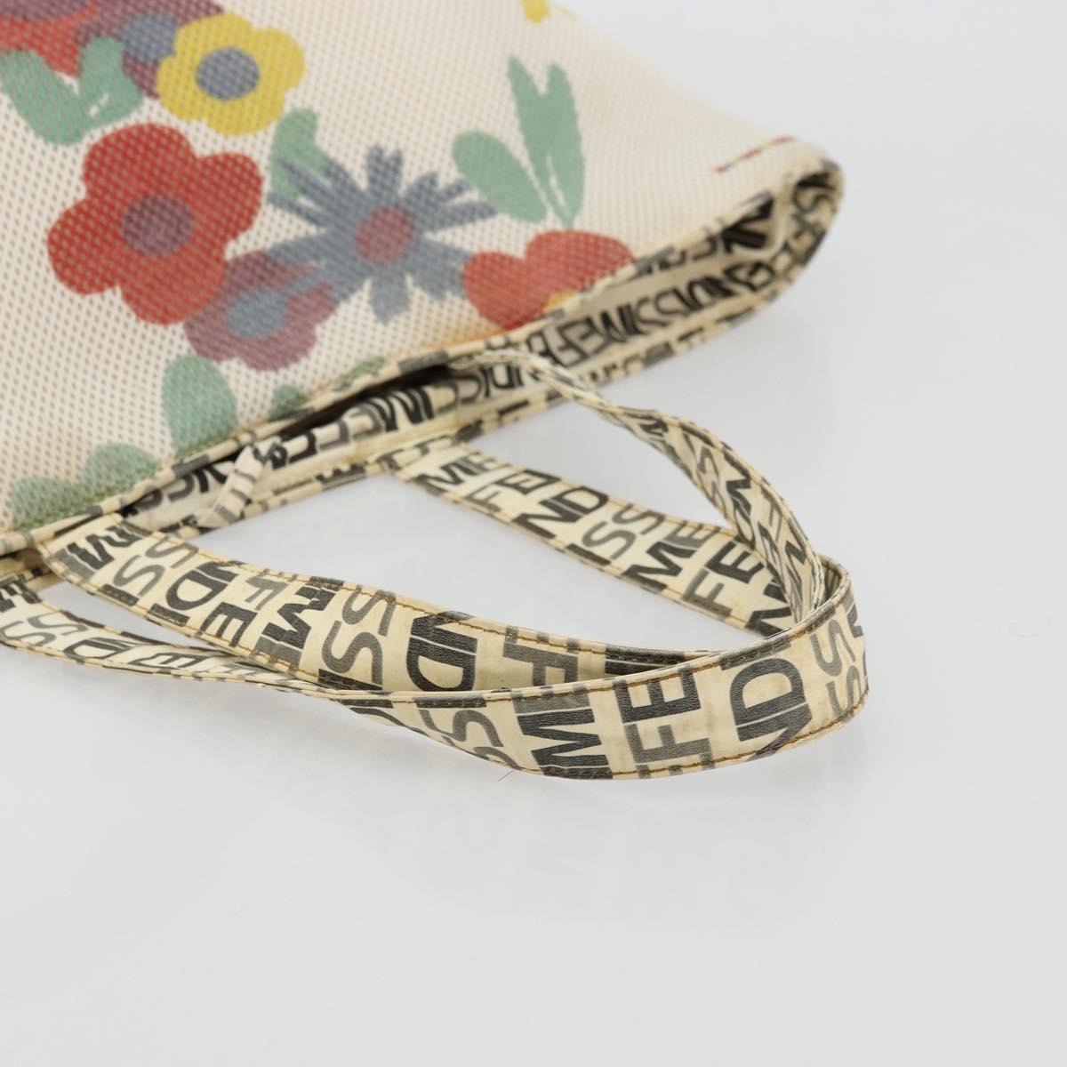 FENDI FENDISSIME Tote Bag Nylon White CC Auth 176808