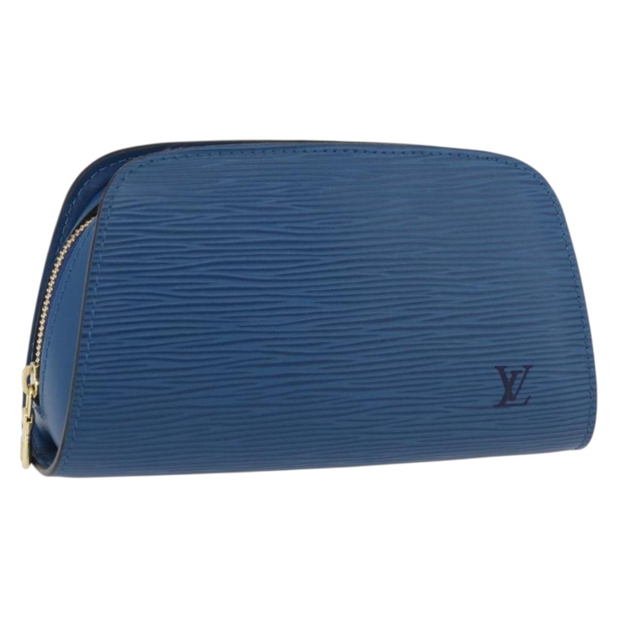LOUIS VUITTON Epi Dauphine PM Pouch Blue M48445 LV Auth 176812