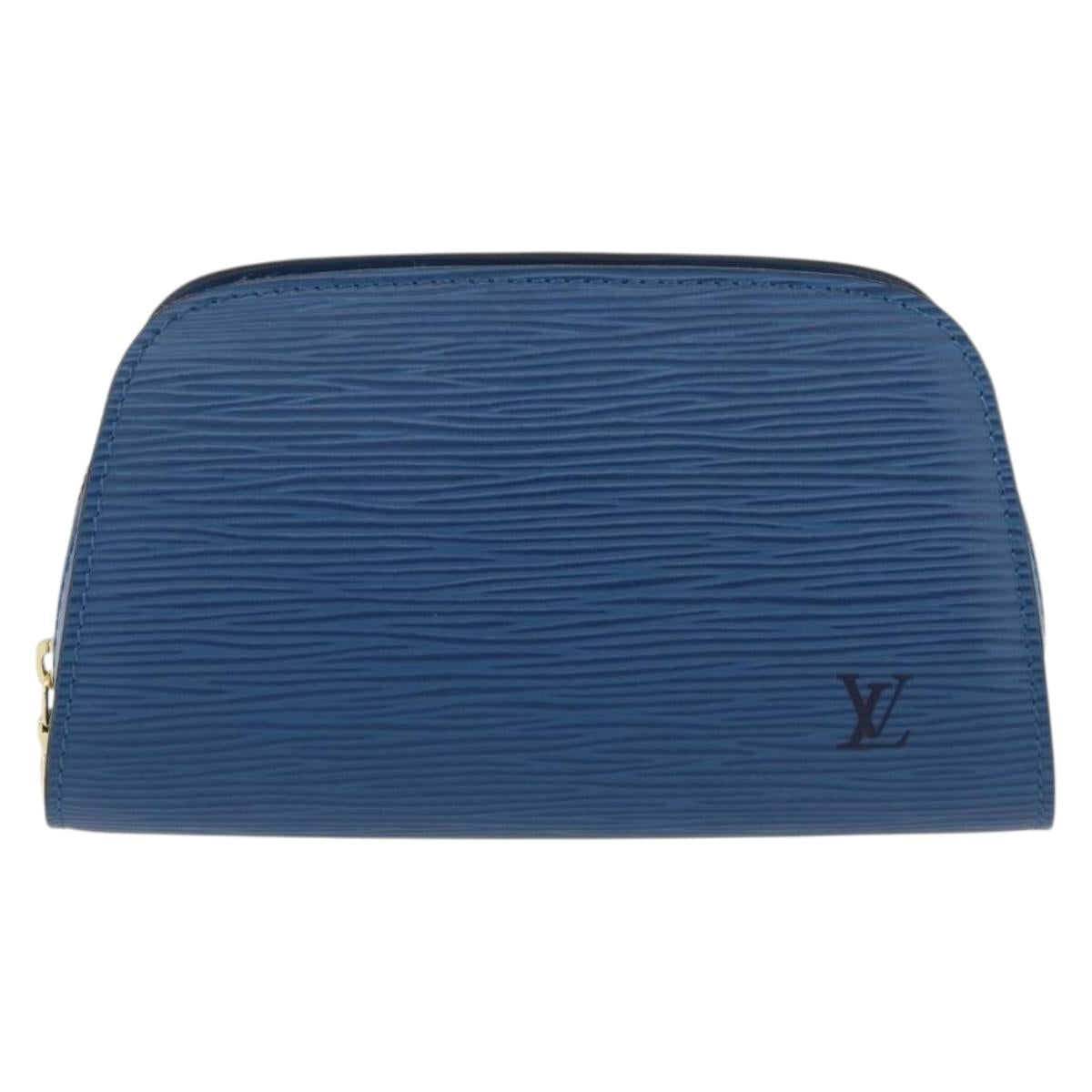 LOUIS VUITTON Epi Dauphine PM Pouch Blue M48445 LV Auth 176812