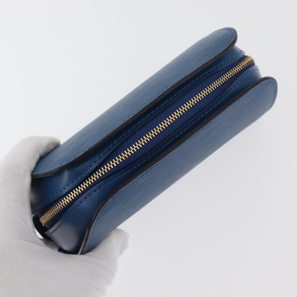 LOUIS VUITTON Epi Dauphine PM Pouch Blue M48445 LV Auth 176812
