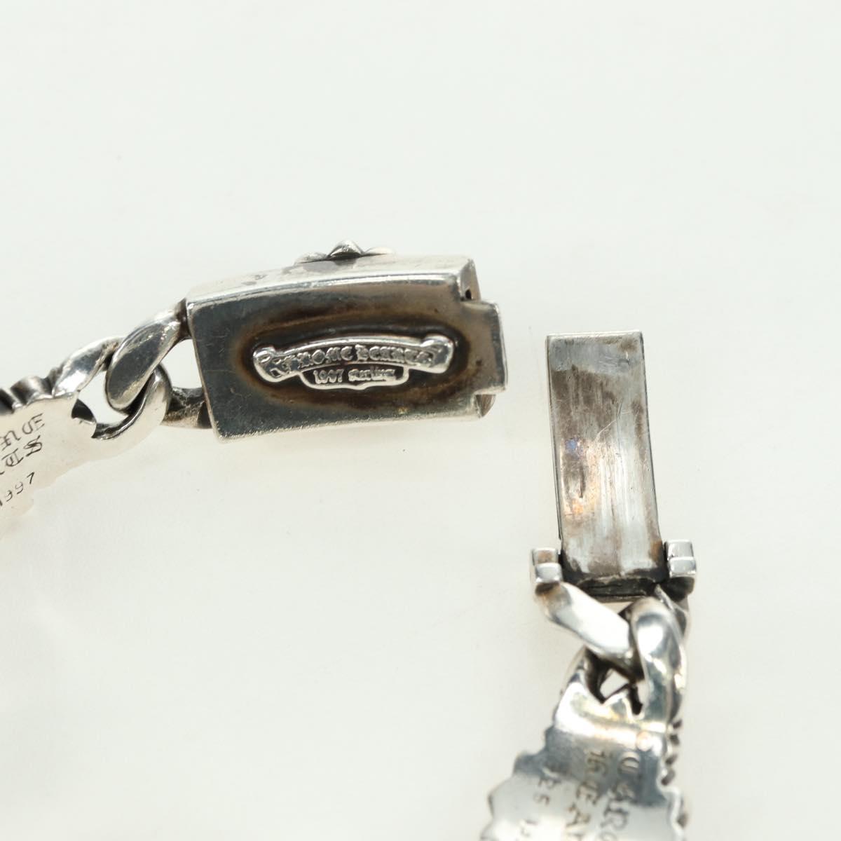 Chrome Hearts Keeper Link ID Bracelet Ag925 4 Links Silver Auth 176817SM