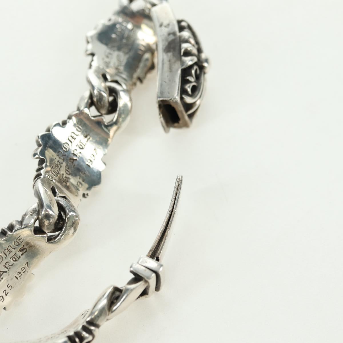 Chrome Hearts Keeper Link ID Bracelet Ag925 4 Links Silver Auth 176817SM
