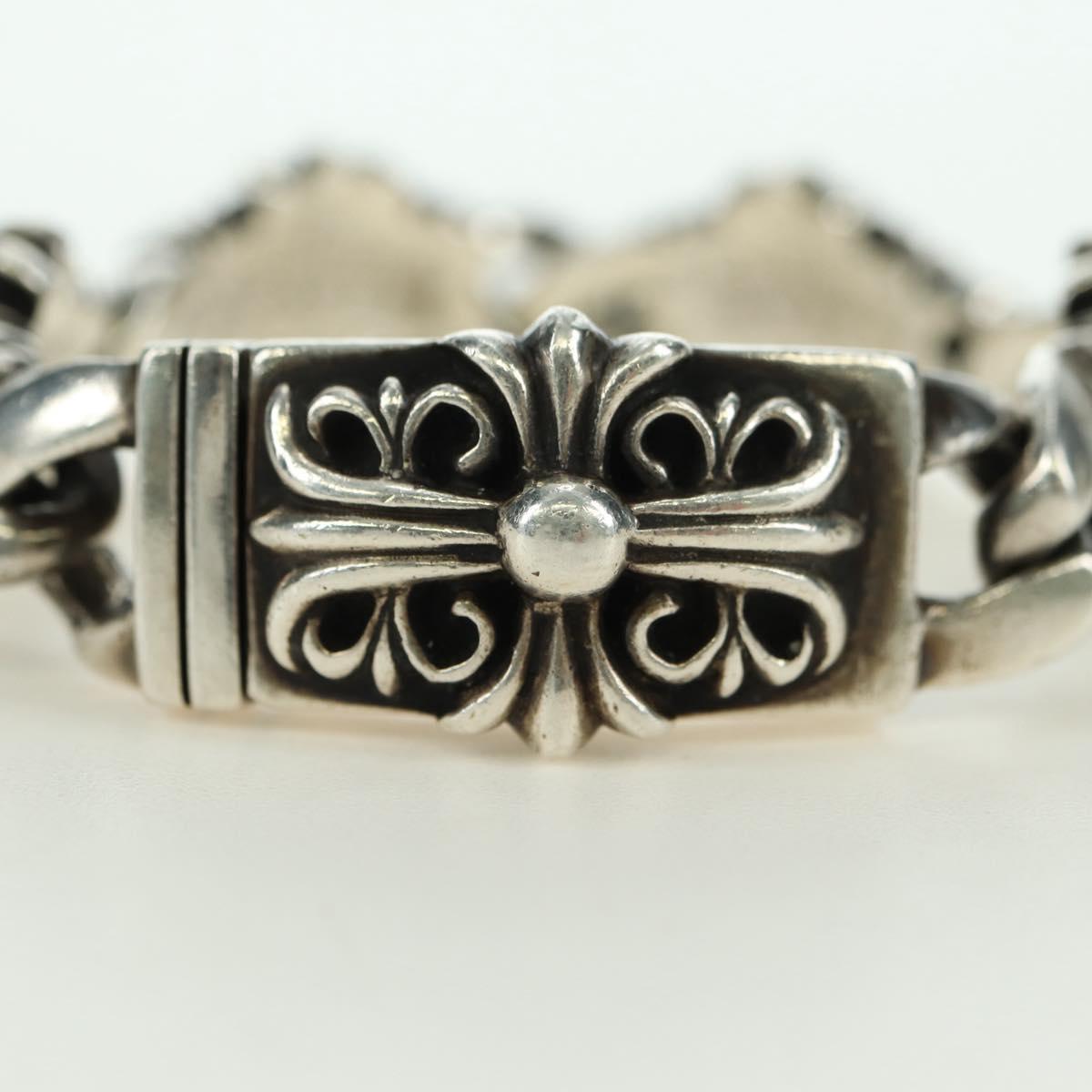 Chrome Hearts Keeper Link ID Bracelet Ag925 4 Links Silver Auth 176817SM