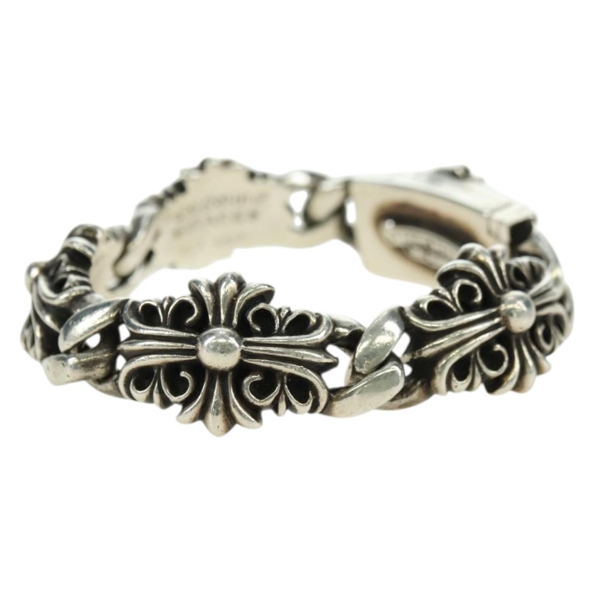 Chrome Hearts Keeper Link ID Bracelet Ag925 4 Links Silver Auth 176817SM