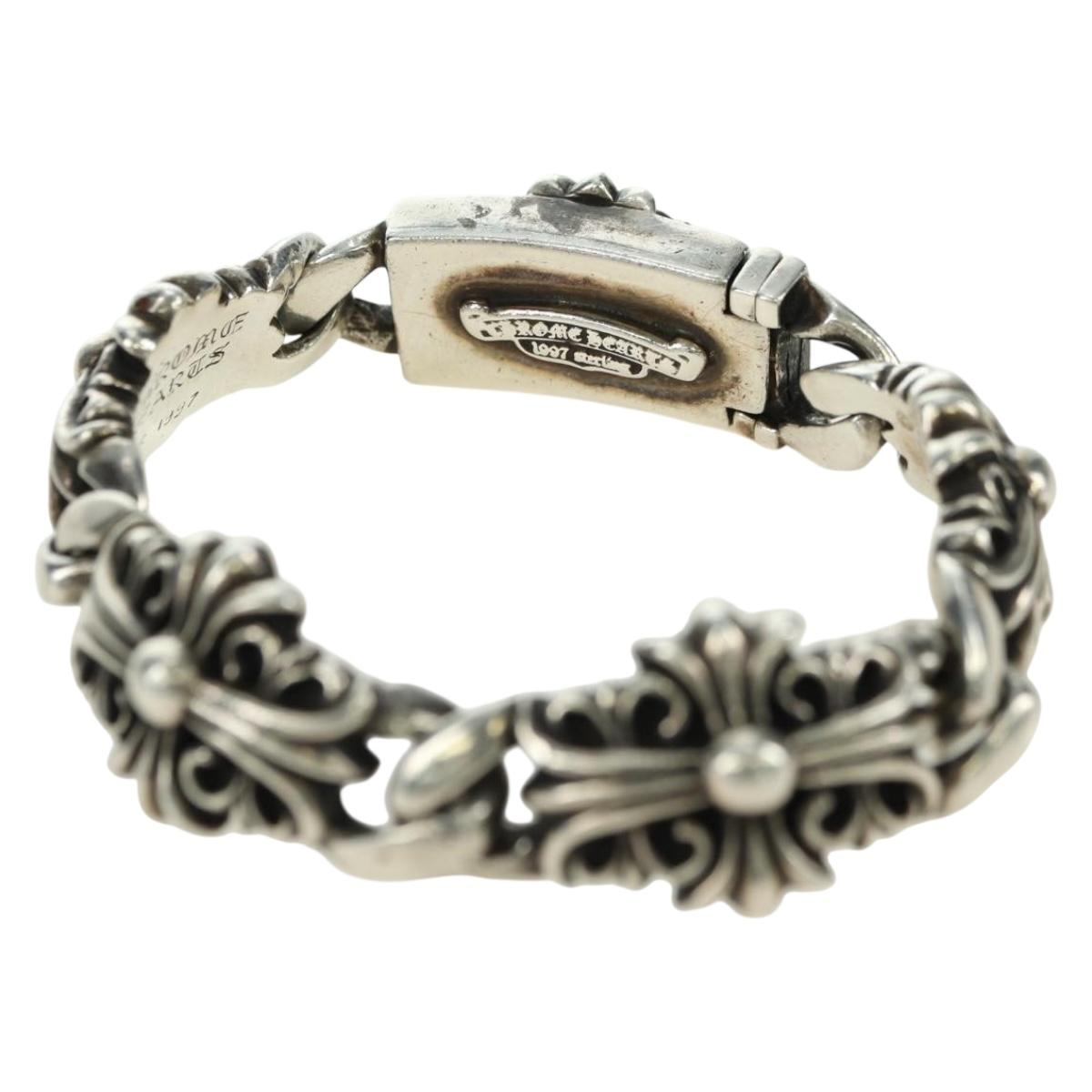 Chrome Hearts Keeper Link ID Bracelet Ag925 4 Links Silver Auth 176817SM
