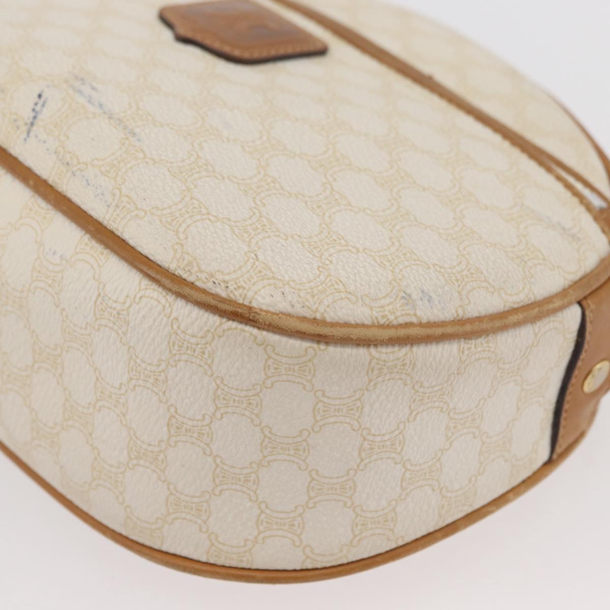 CELINE Macadam Canvas Shoulder Bag PVC White Auth 176818