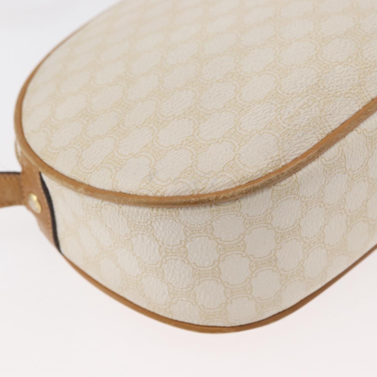 CELINE Macadam Canvas Shoulder Bag PVC White Auth 176818