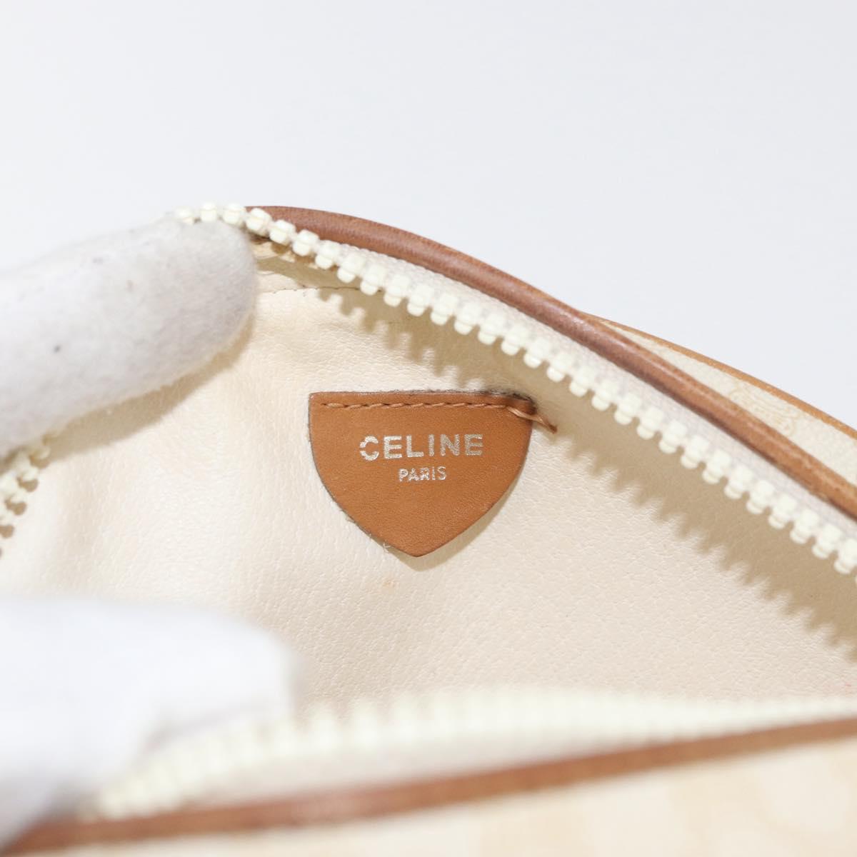 CELINE Macadam Canvas Shoulder Bag PVC White Auth 176818