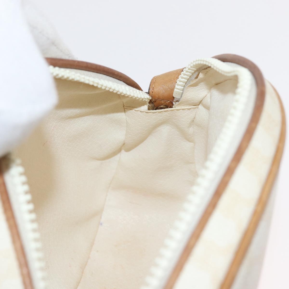 CELINE Macadam Canvas Shoulder Bag PVC White Auth 176818