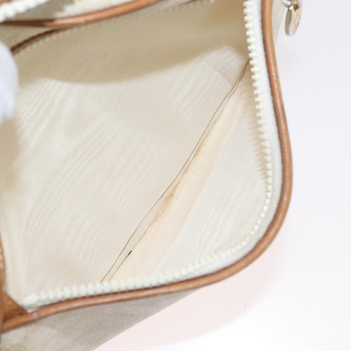 CELINE Macadam Canvas Shoulder Bag PVC White Auth 176818