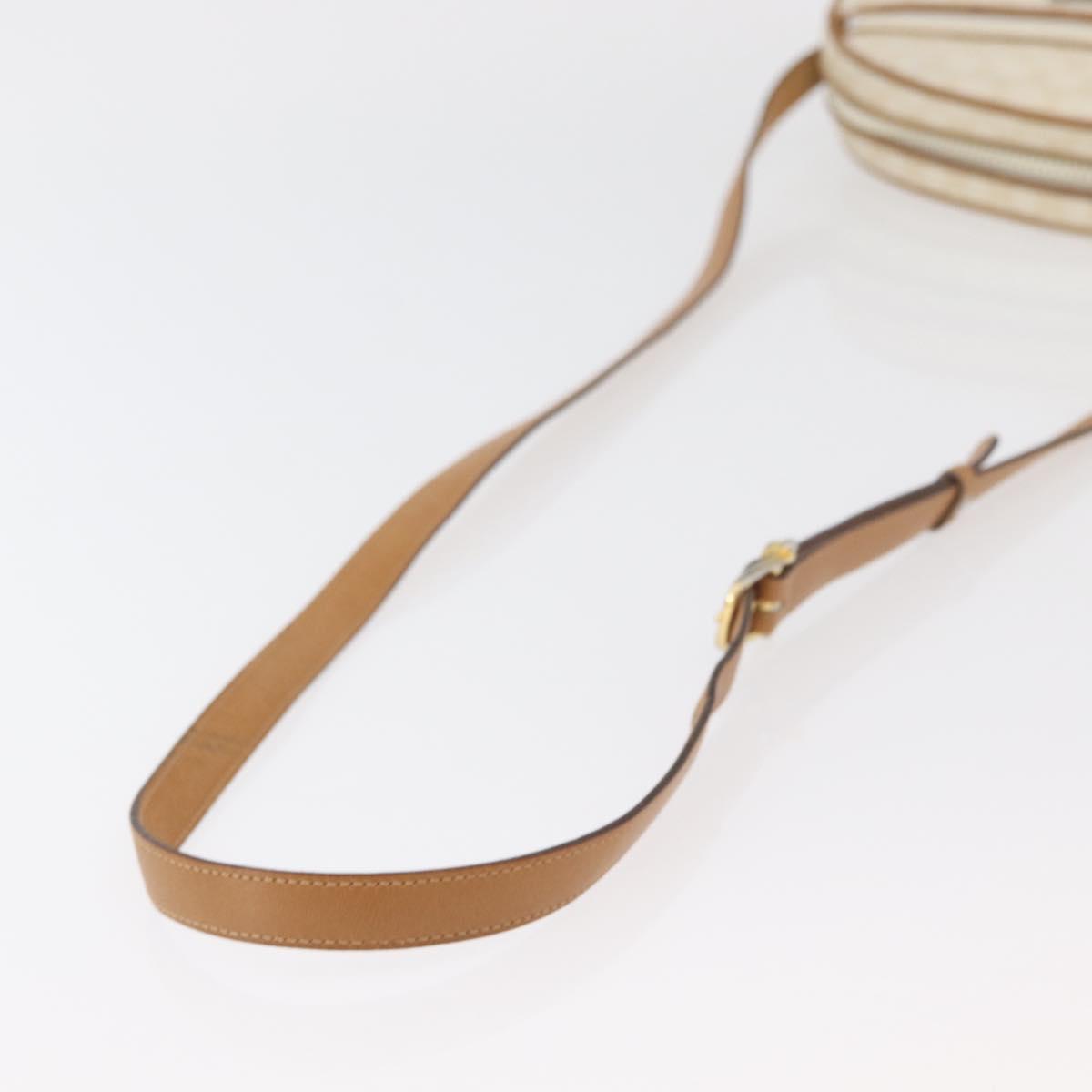 CELINE Macadam Canvas Shoulder Bag PVC White Auth 176818