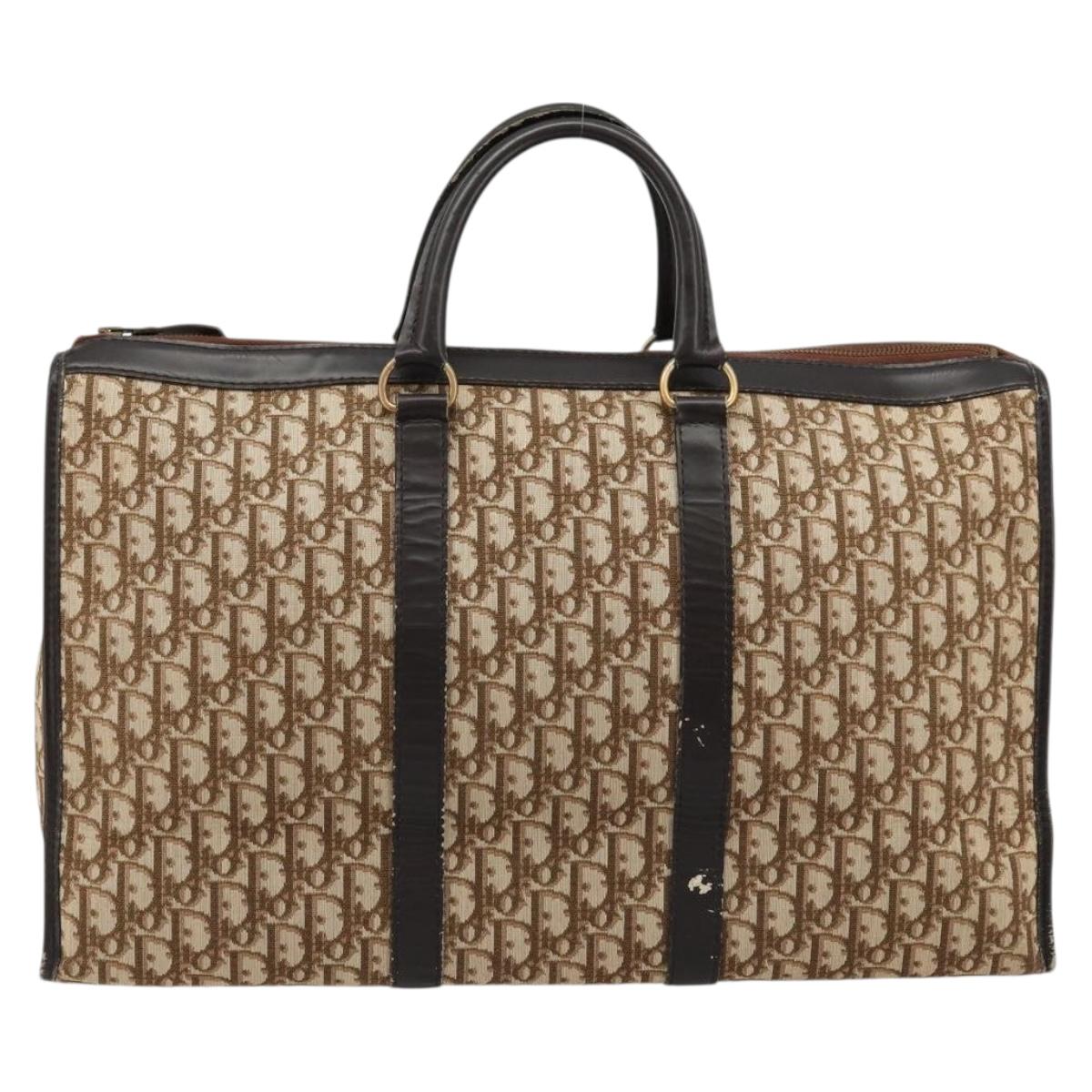 Christian Dior Trotter Canvas Hand Bag Beige Auth 176827