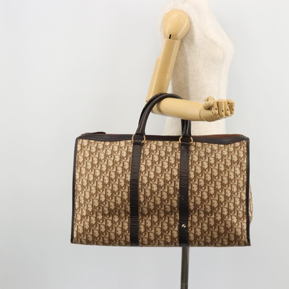 Christian Dior Trotter Canvas Hand Bag Beige Auth 176827