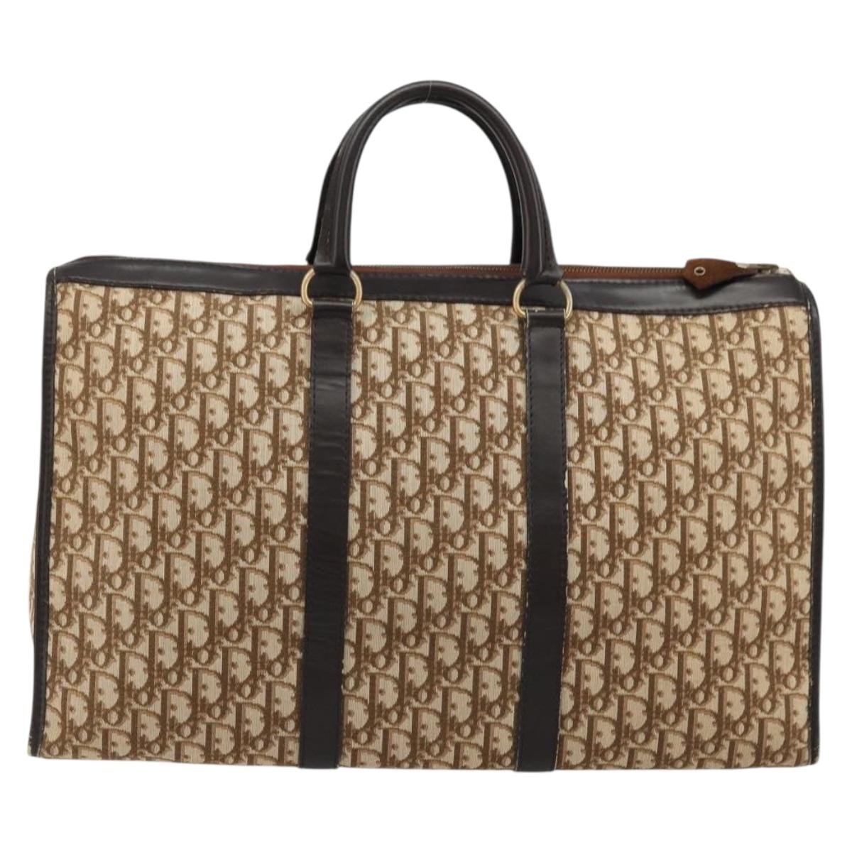 Christian Dior Trotter Canvas Hand Bag Beige Auth 176827