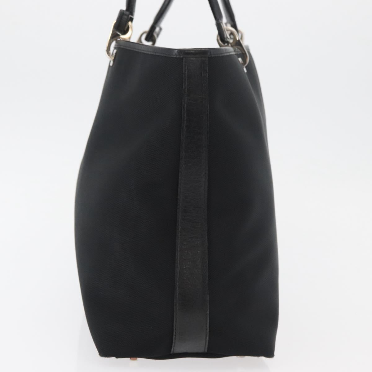 Salvatore Ferragamo Gancini Tote Bag Nylon Black Silver Auth 176841A