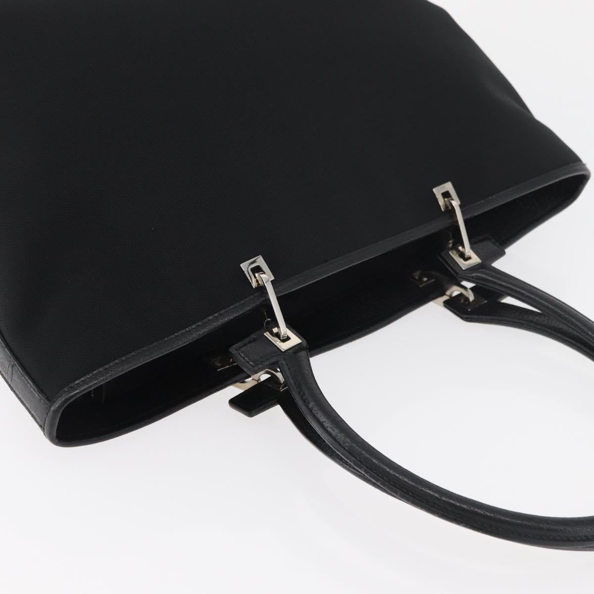 Salvatore Ferragamo Gancini Tote Bag Nylon Black Silver Auth 176841A