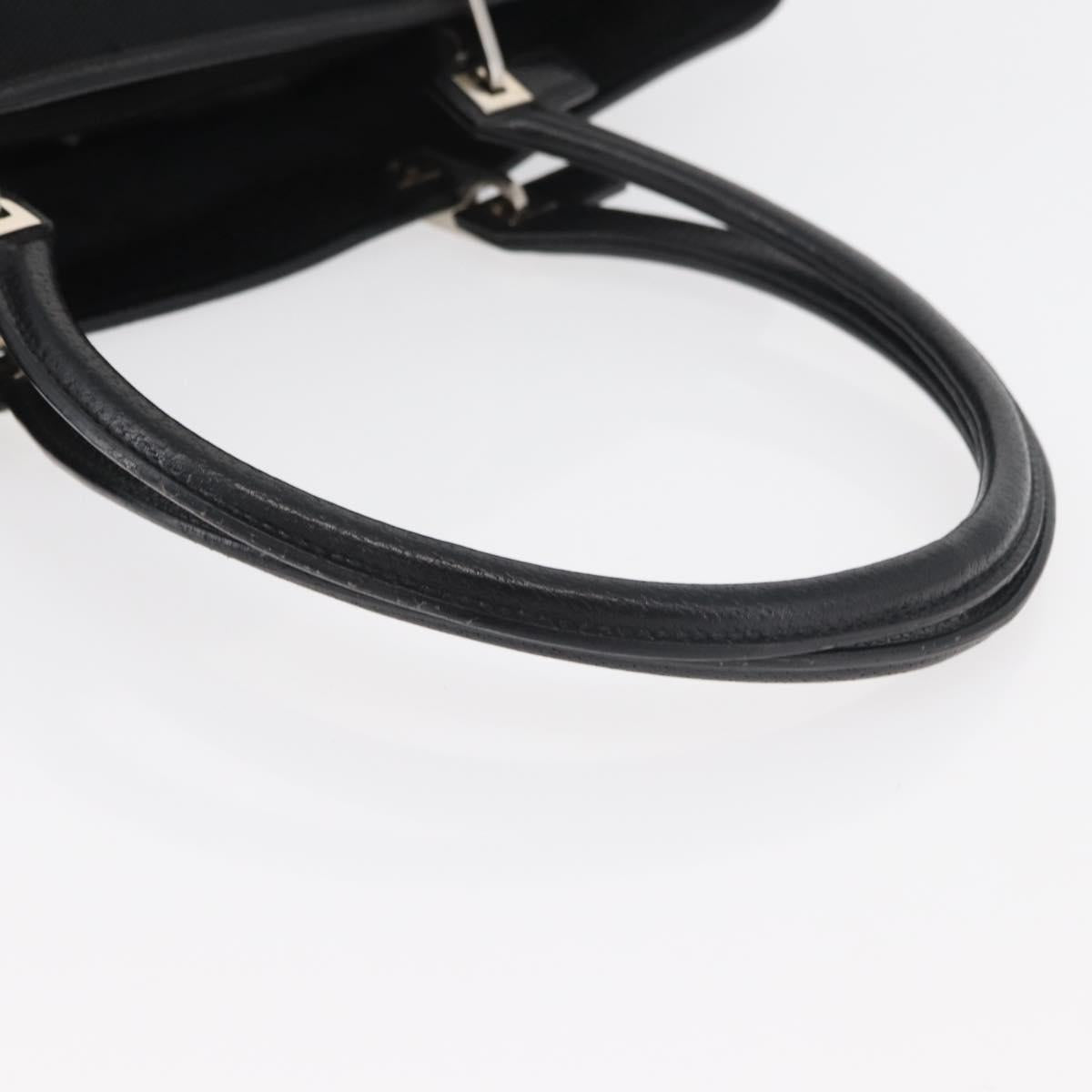 Salvatore Ferragamo Gancini Tote Bag Nylon Black Silver Auth 176841A