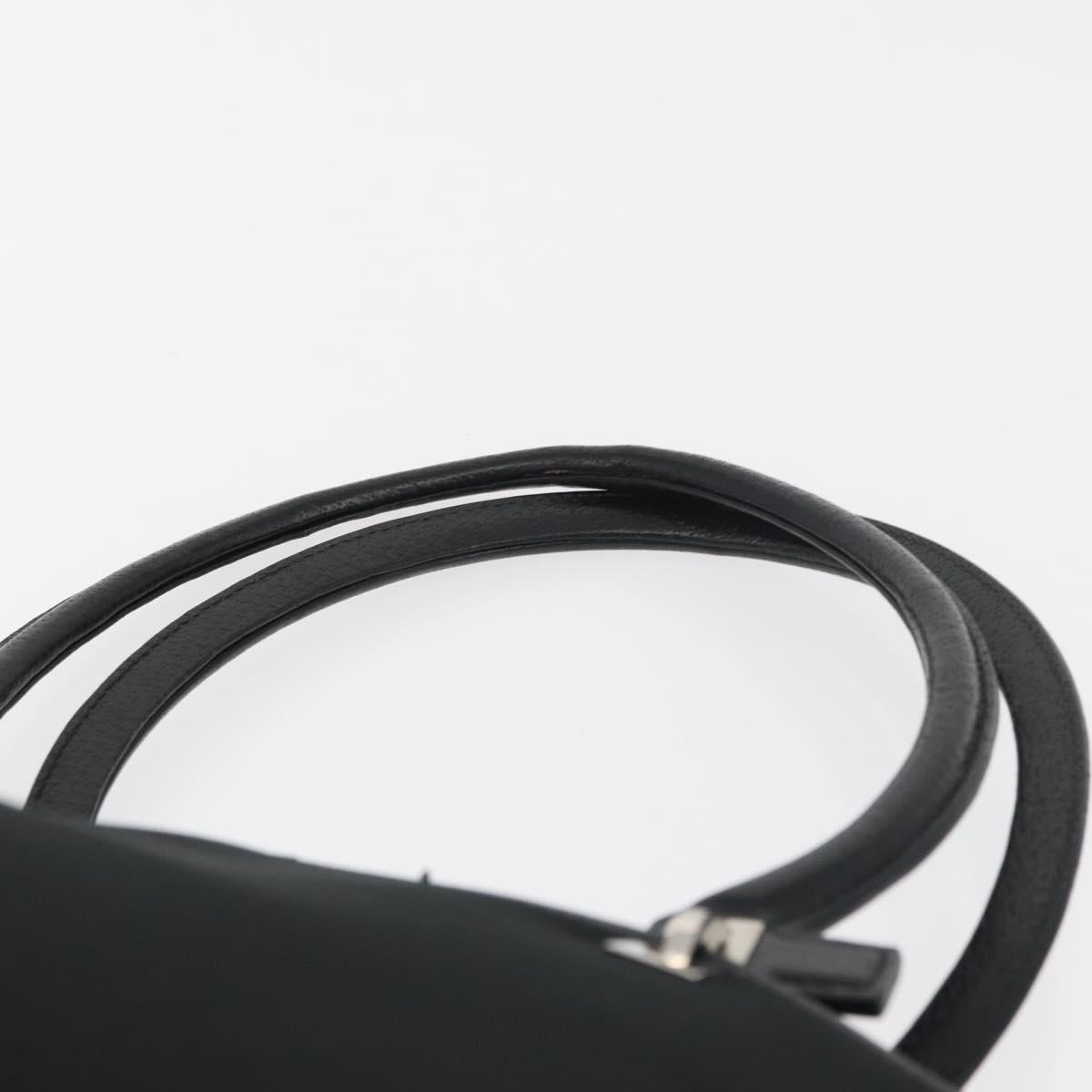 Salvatore Ferragamo Gancini Tote Bag Nylon Black Silver Auth 176841A