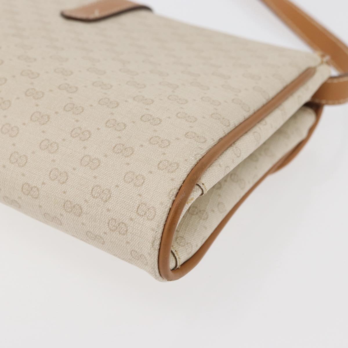 GUCCI Micro GG Supreme Shoulder Bag PVC Ivory Gold 004 14 1923 Auth 176849