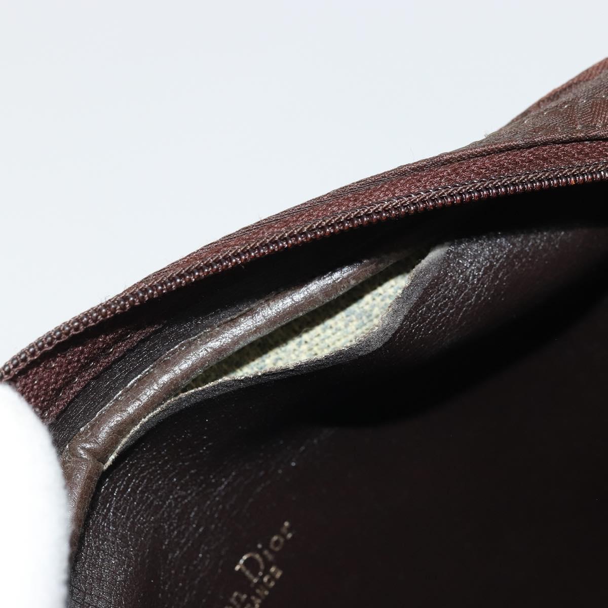 Christian Dior Trotter Canvas Shoulder Bag Brown Gold Auth 176852A