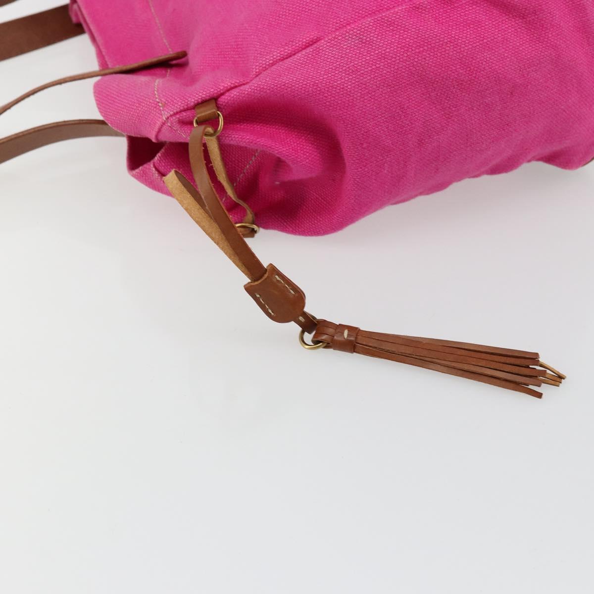 Miu Miu Tote Bag Canvas Pink Gold Auth 176854A