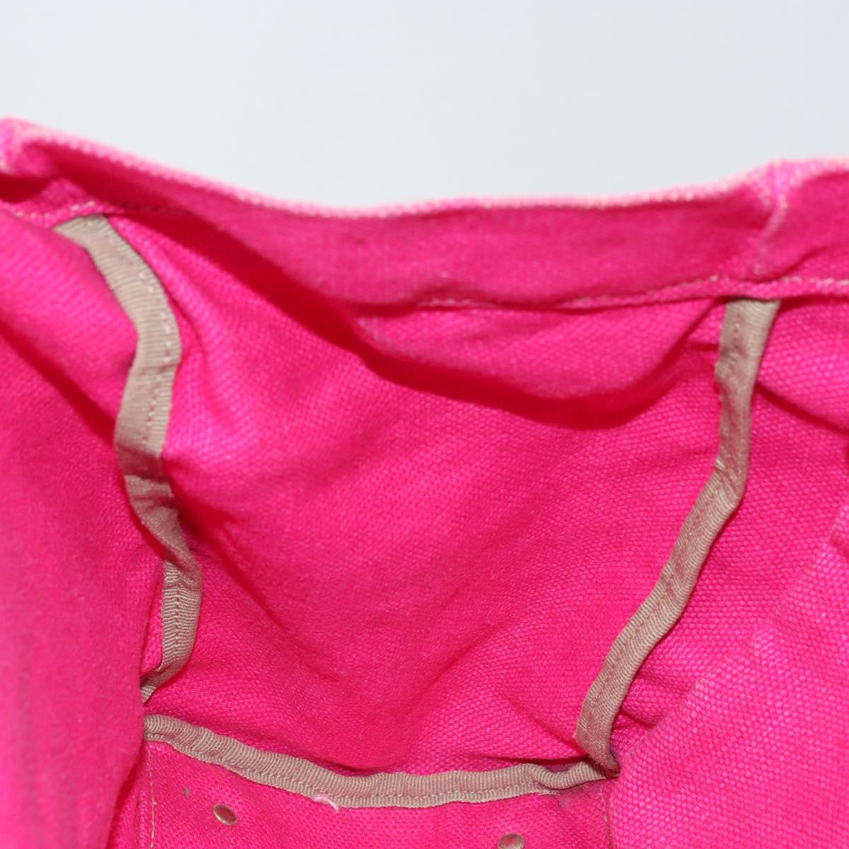Miu Miu Tote Bag Canvas Pink Gold Auth 176854A