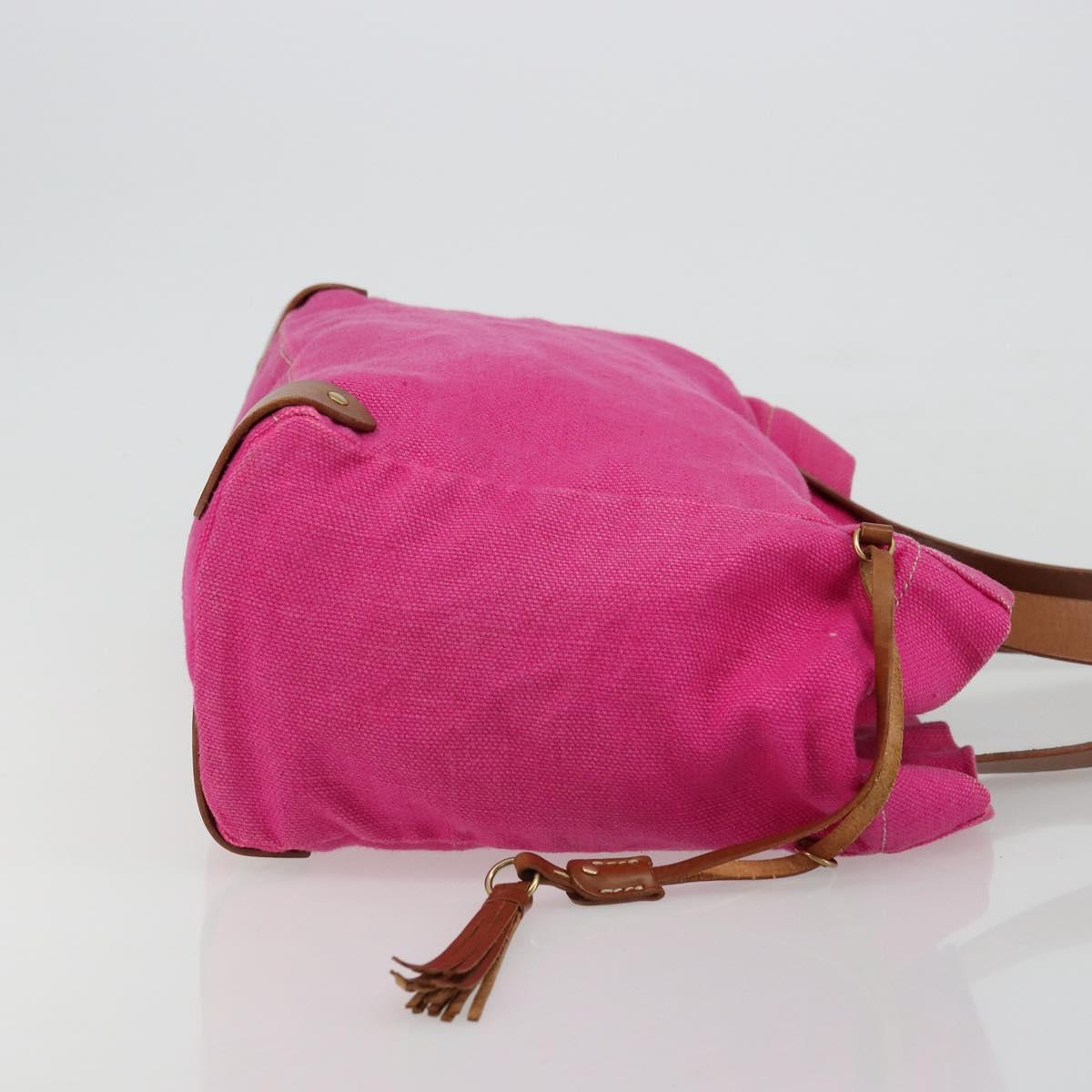 Miu Miu Tote Bag Canvas Pink Gold Auth 176854A