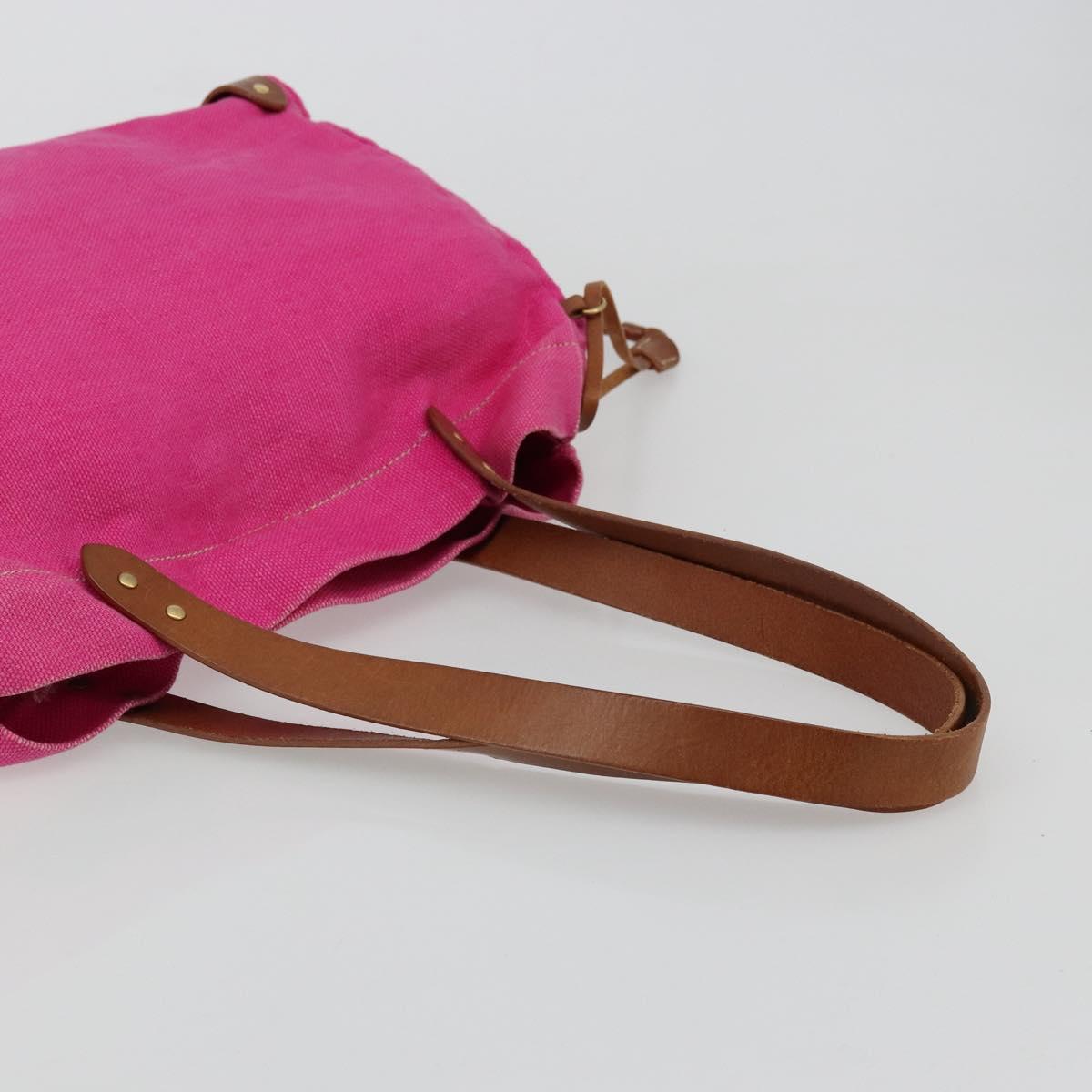 Miu Miu Tote Bag Canvas Pink Gold Auth 176854A