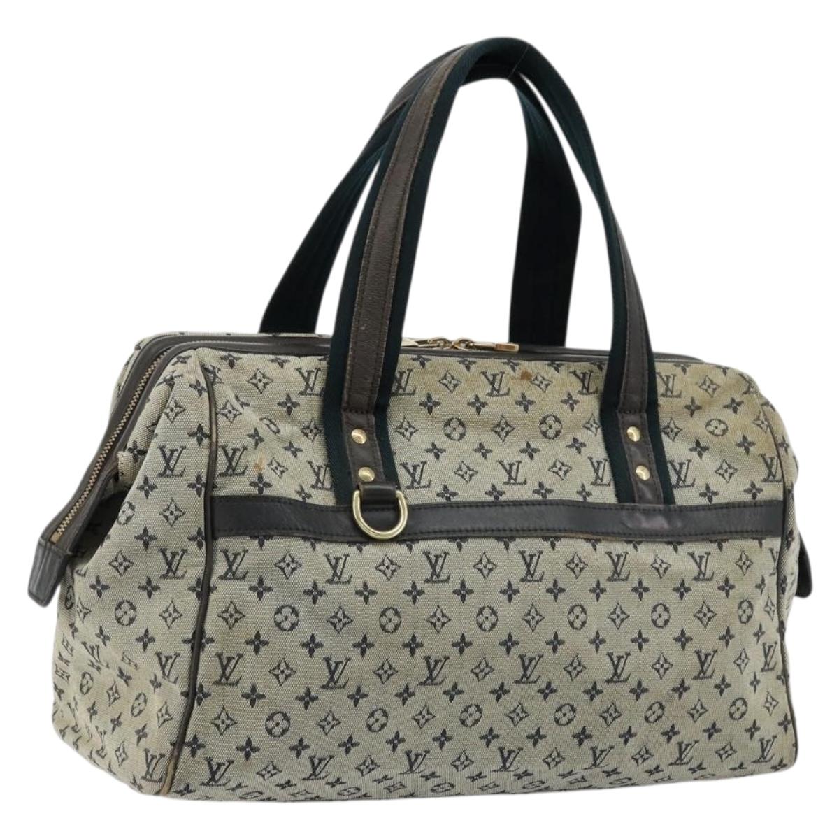 LOUIS VUITTON Monogram Mini Josephine GM Hand Bag Blue M92211 LV Auth 176856