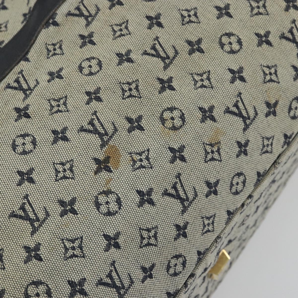 LOUIS VUITTON Monogram Mini Josephine GM Hand Bag Blue M92211 LV Auth 176856