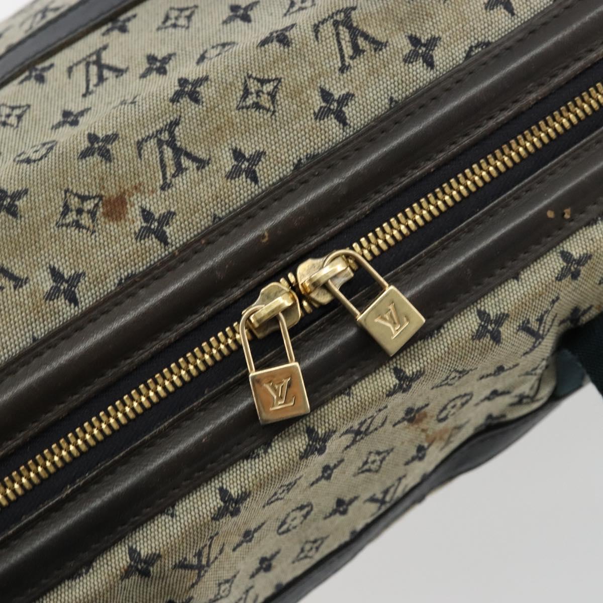 LOUIS VUITTON Monogram Mini Josephine GM Hand Bag Blue M92211 LV Auth 176856