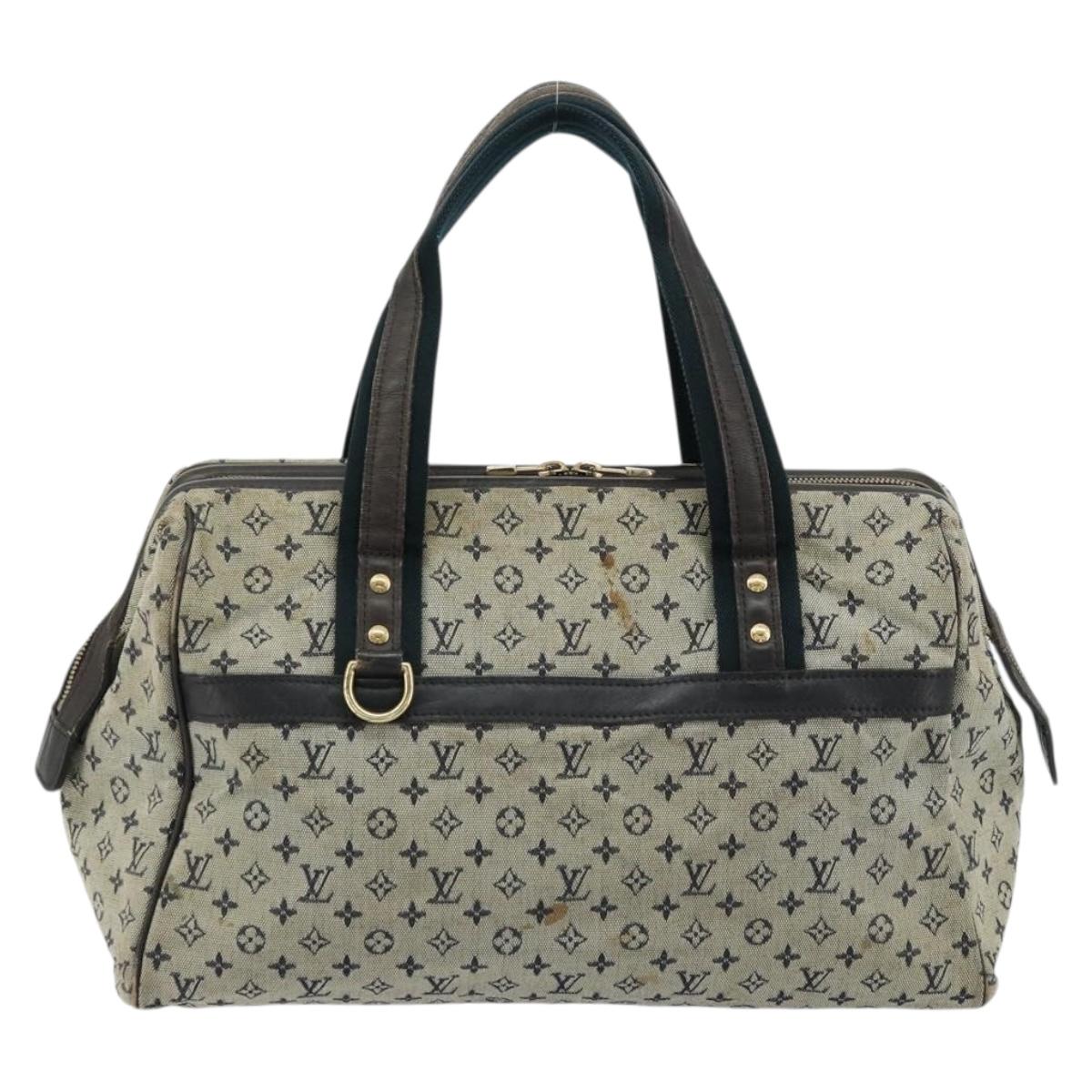 LOUIS VUITTON Monogram Mini Josephine GM Hand Bag Blue M92211 LV Auth 176856