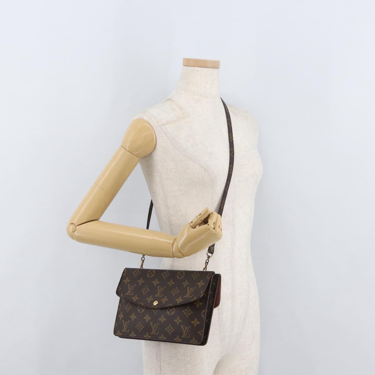 LOUIS VUITTON Monogram Double Rabat Shoulder Bag M51815 LV Auth 176861