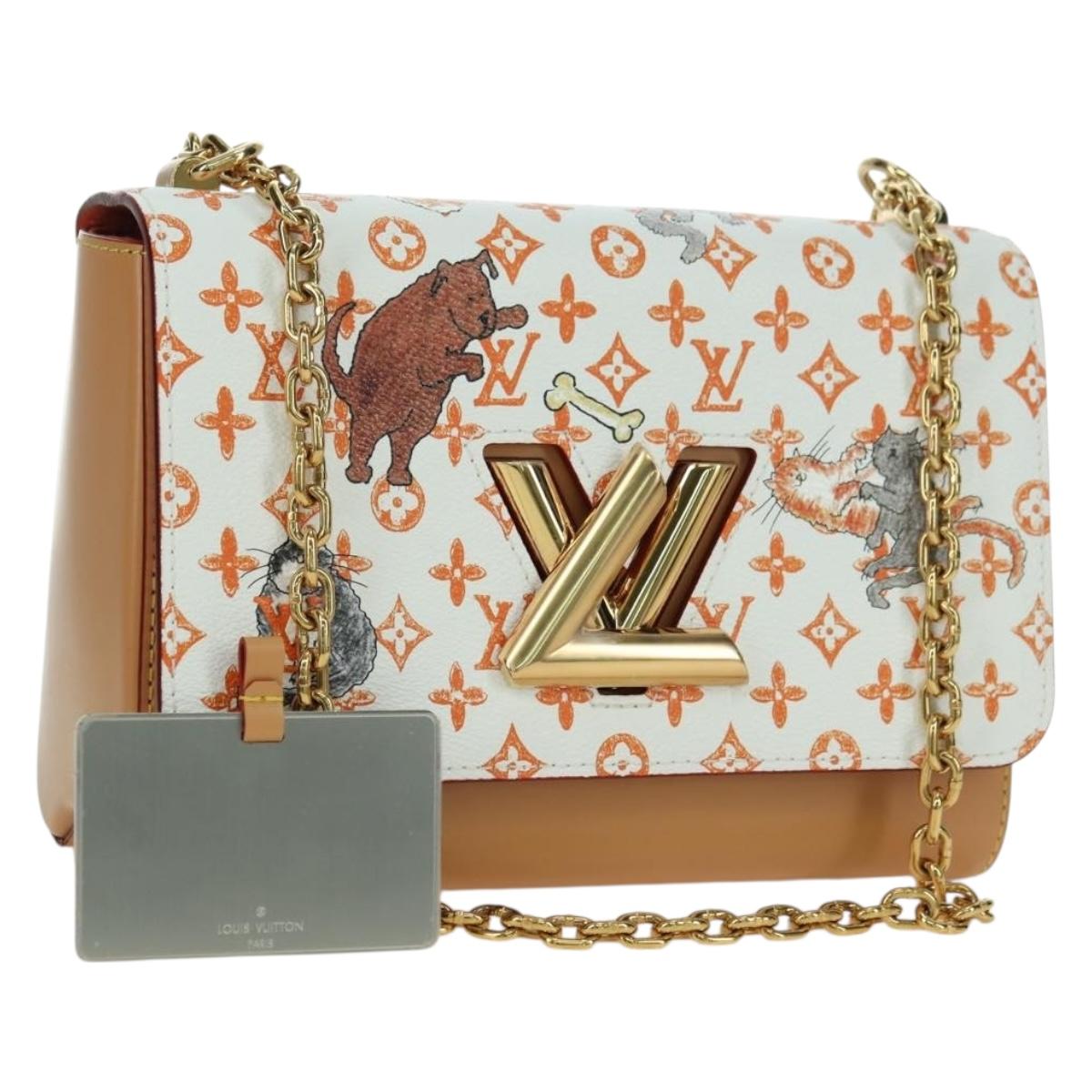 LOUIS VUITTON Catgram Twist MM Shoulder Bag White M44460 LV Auth 176866SM