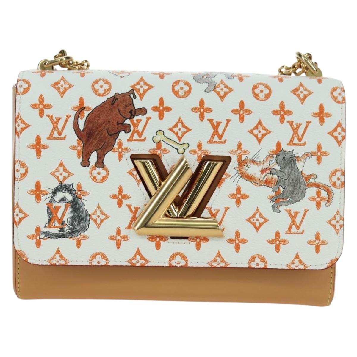 LOUIS VUITTON Catgram Twist MM Shoulder Bag White M44460 LV Auth 176866SM