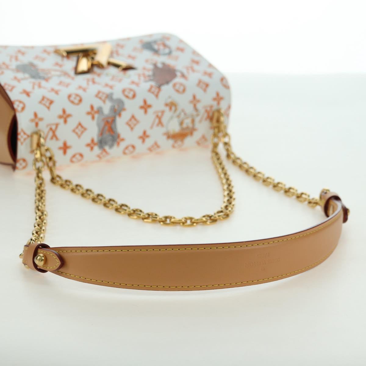 LOUIS VUITTON Catgram Twist MM Shoulder Bag White M44460 LV Auth 176866SM