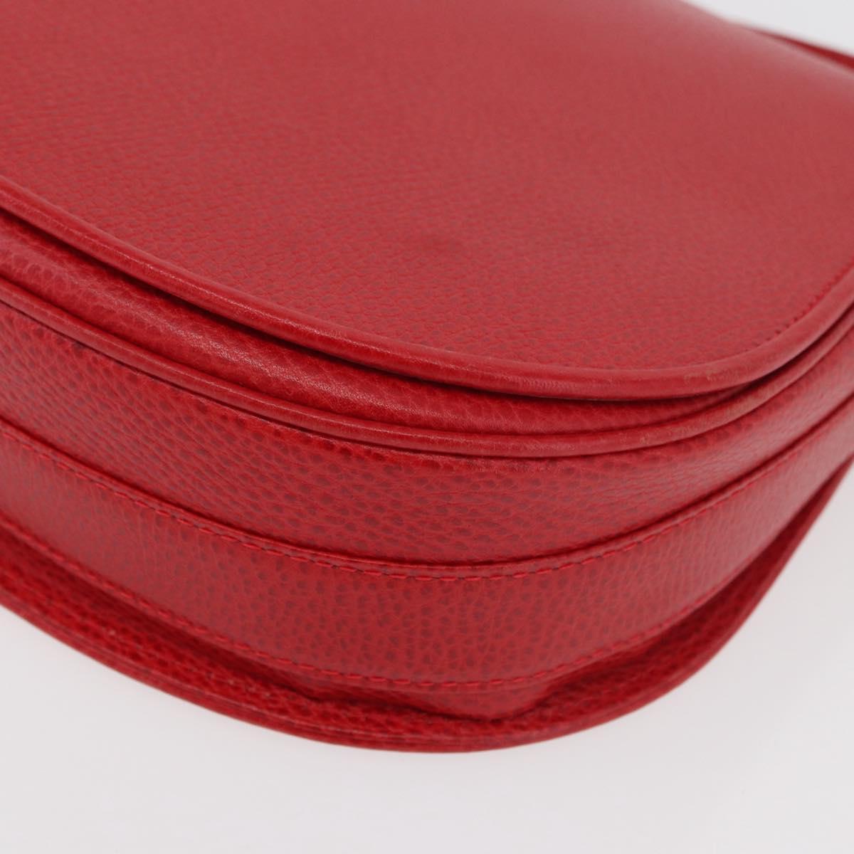 CARTIER Must Line Shoulder Bag Leather Red Gold Auth 176870A