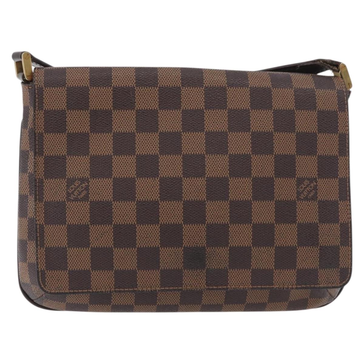 LOUIS VUITTON Damier Ebene Musette Tango Shoulder Bag N51301 LV Auth 176871