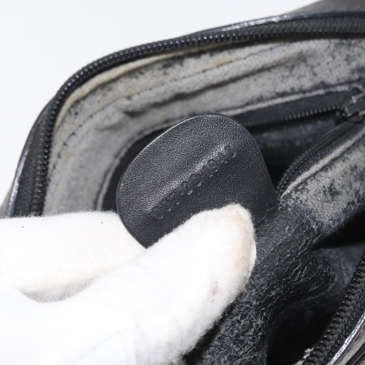 GUCCI Micro GG Supreme Shoulder Bag PVC Black Gold Auth 176880