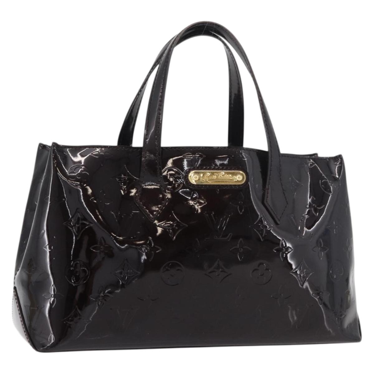 LOUIS VUITTON Monogram Vernis Wilshire PM Hand Bag Amarante M93641 Auth 176891A