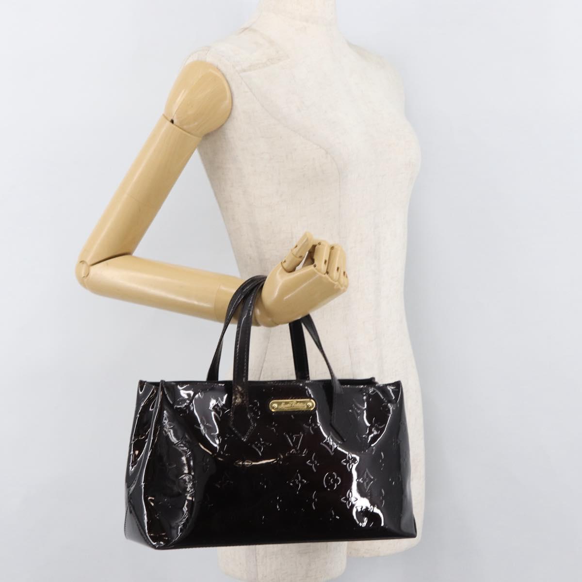 LOUIS VUITTON Monogram Vernis Wilshire PM Hand Bag Amarante M93641 Auth 176891A