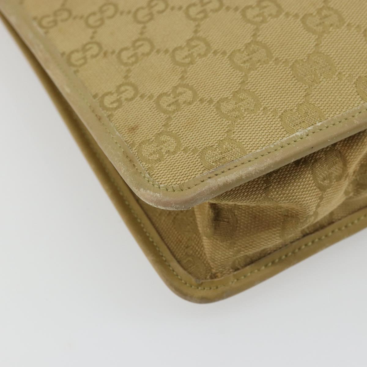 GUCCI GG Canvas Shoulder Bag Beige Gold 91762 Auth 176892
