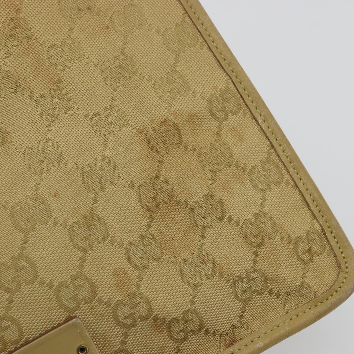 GUCCI GG Canvas Shoulder Bag Beige Gold 91762 Auth 176892