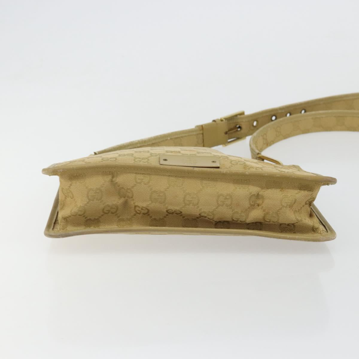 GUCCI GG Canvas Shoulder Bag Beige Gold 91762 Auth 176892